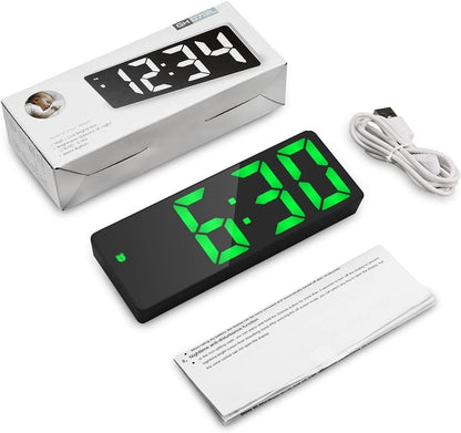 Large 6.3 inch LED digital alarm clock with time date and temperature display - HR Gulf Hub UAE
